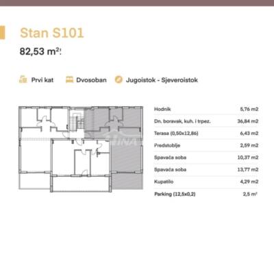Luxusný dvojizbový apartmán Privlaka - blízko mora - S101 - M