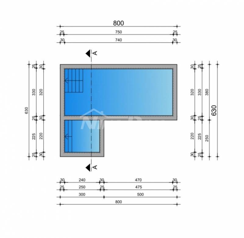 Villa with swimming pool under construction, possible combinations - 10