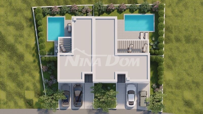 South side of the island of Vir, semi-detached villa with pool. under construction