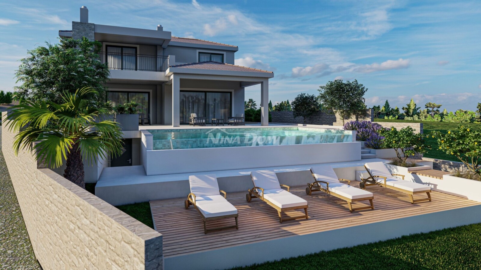 Luxusná vila s bazénom a panoramatickým výhľadom na súostrovie Zadar
